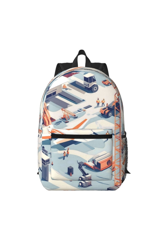 17in Backpack With Pocket Adjustable Shoulder Strap Large Capacity Zipper Opening And Closing Double Pull Head Zipper For Work Travel Sports Construction Site