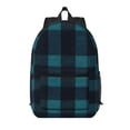 thumbnail image 1 of 17in Backpack With Pocket Adjustable Shoulder Strap Large Capacity Zipper Opening And Closing Double Pull Head Zipper For Work Travel Sports Darkcyan Buffalo Plaid Check Tartan Scotland_2, 1 of 8