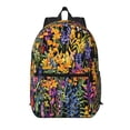 thumbnail image 1 of 17in Backpack With Pocket Adjustable Shoulder Strap Large Capacity Zipper Opening And Closing Double Pull Head Zipper For Work Travel Sports Flowers (5), 1 of 8