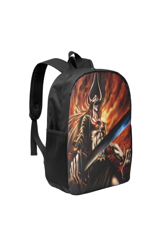 17in Blea-ch Backpack Cute Anime Large Capacity Multifunction Backpacks Lightweight Sports Travel Laptop Bag Daypack