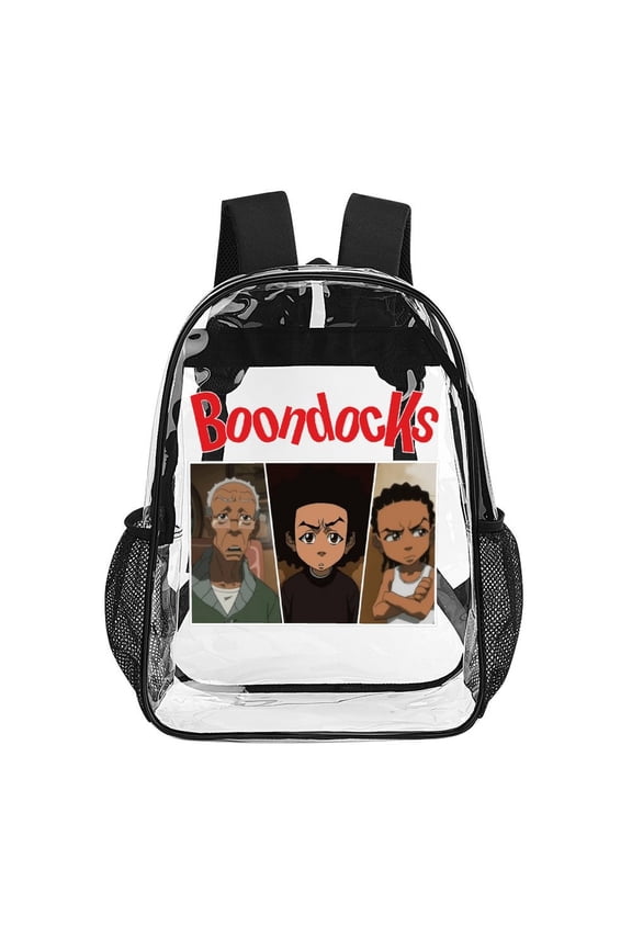 17In Boondocks Clear Backpac Clear Bag Heavy Duty PVC Large Bookbags Transparent Bag Work