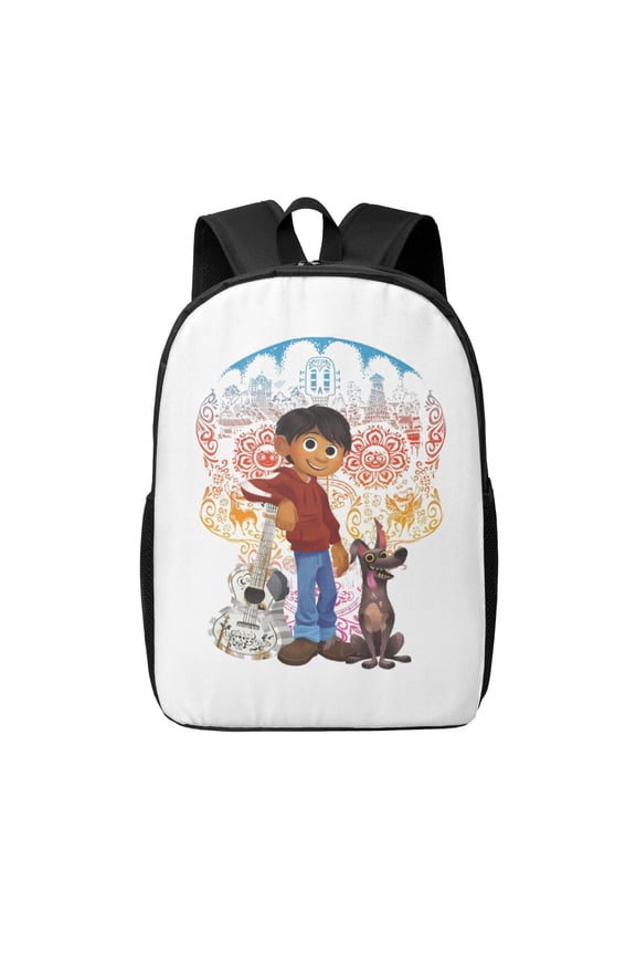 17in Coco Movie Backpack Cute Multifunction Backpacks Lightweight Sports Travel Laptop Bag Daypack