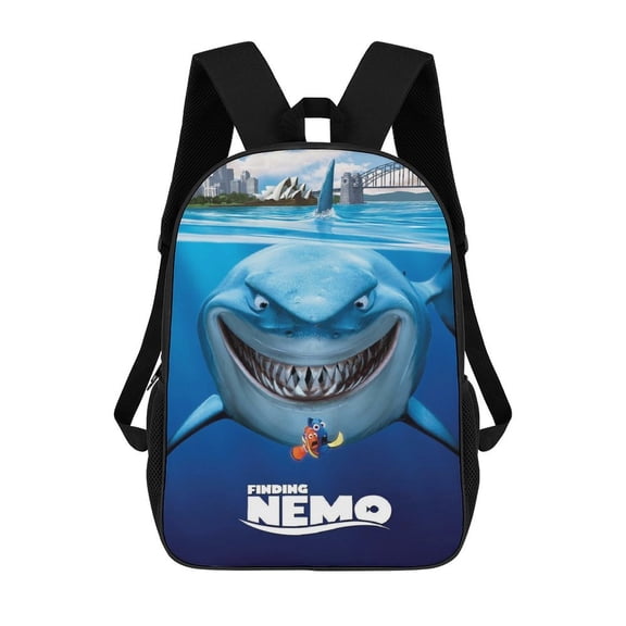 17in Ne-m0 Backpack Cartoon School Bookbag Graphic Printed Laptop Backpack For Student Travel Hiking