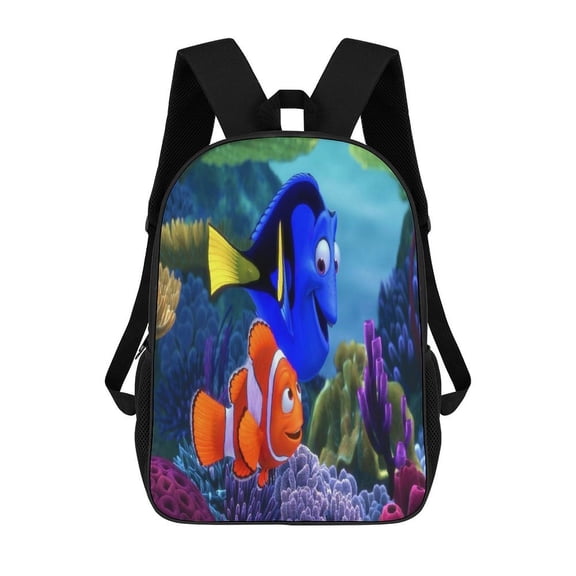 17in Ne-m0 Backpack Cartoon School Bookbag Graphic Printed Laptop Backpack For Student Travel Hiking