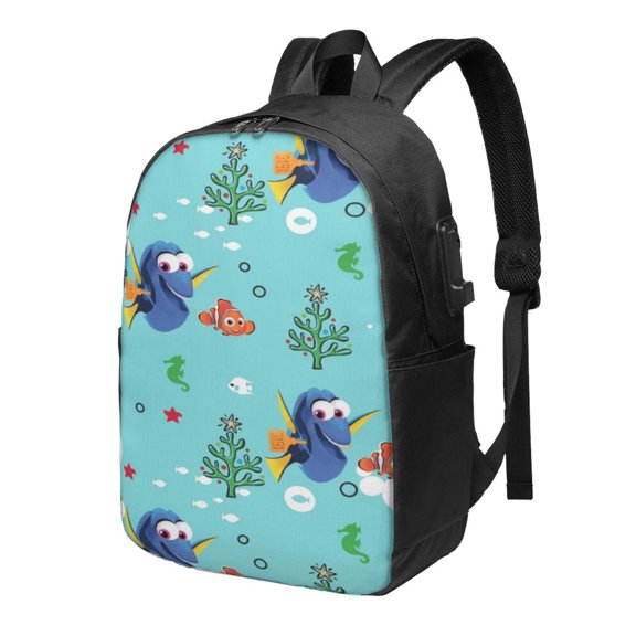 17in Finding Nem0 Backpack with Usb Charging Port Cute Cartoon Backpacks Portable Outdoor Travel