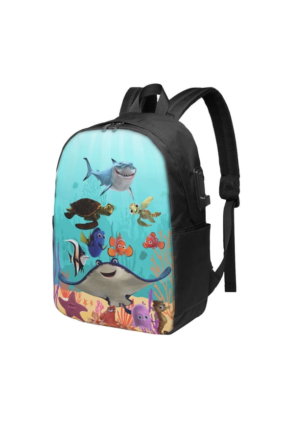 17in Finding Nem0 Backpack with Usb Charging Port Cute Cartoon Backpacks Portable Outdoor Travel