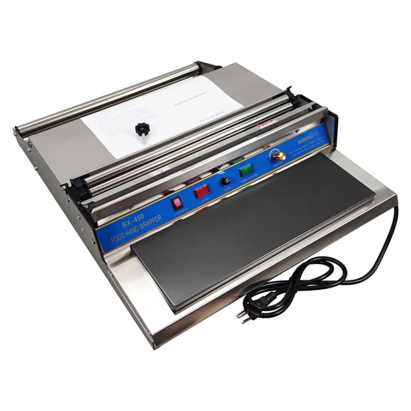 17in Food Tray Wrapper Strech Film Sealer Dispenser Cling Film Sealing Machine 110V