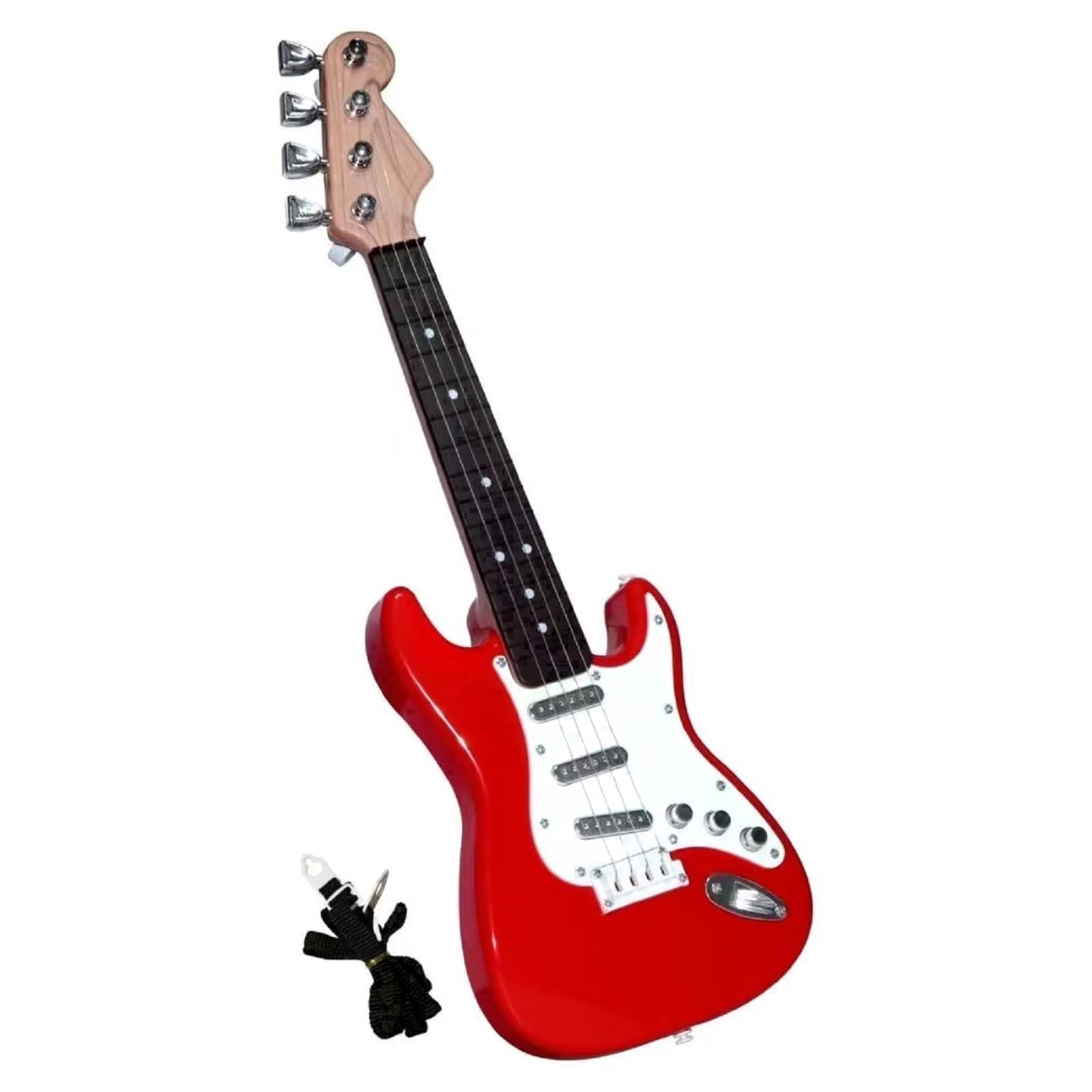 Unbranded 17in Guitar Toy for Kids, 4 Strings Electronic Musical Instrument for Toddlers Ages 3-12, Portable Learning Toy Gift