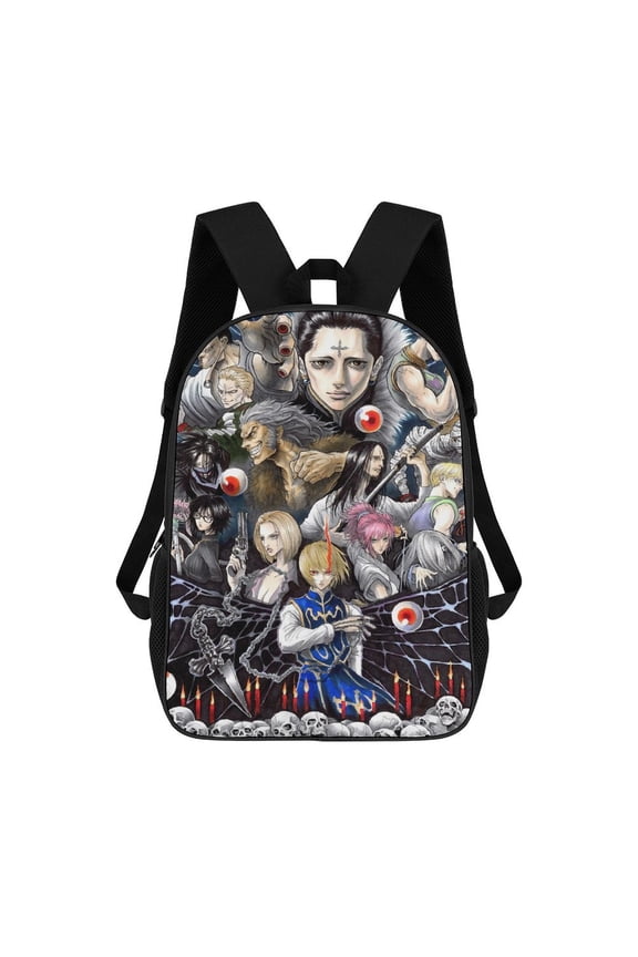 17in Hunter X Hunter Backpack Cartoon School Bookbag Graphic Printed Laptop Backpack For Student Travel Hiking