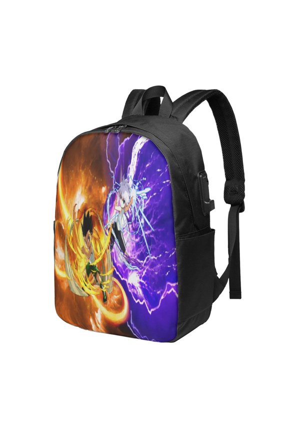 17In Hunter X Hunter Backpac with Usb Charging Port Backpac Outdoor Laptop Bag