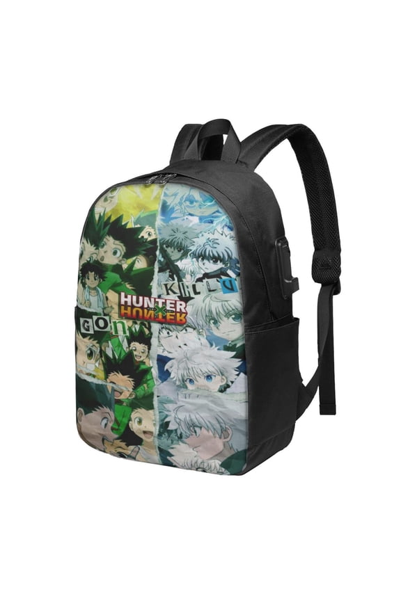 17in Hunter X Hunter Gon Killua Backpack with Usb Charging Port Backpacks Portable Outdoor Travel