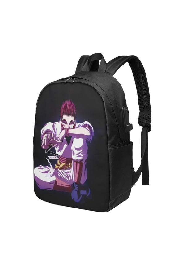 17in Hunter X Hunter Hisoka Backpack with Usb Charging Port Backpacks Portable Outdoor Travel