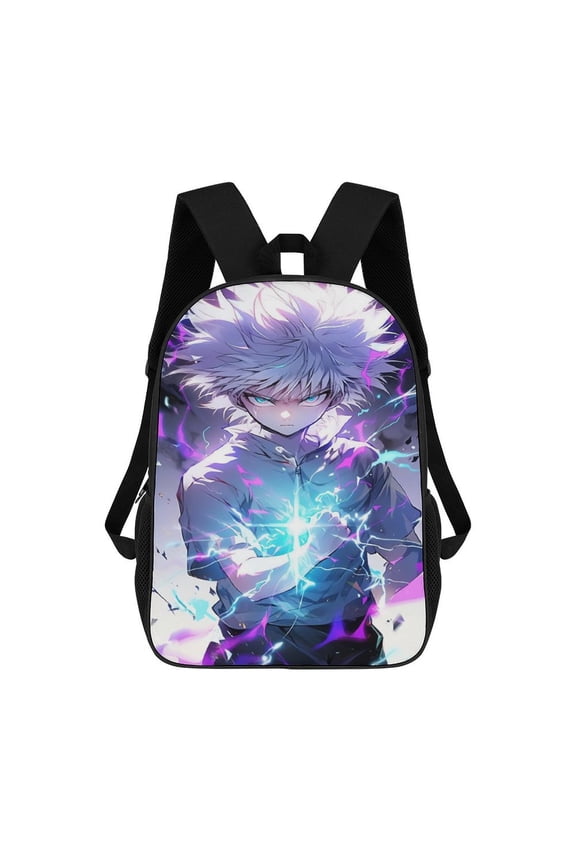 17in Hunter X Hunter Killua Lightning Backpack Cartoon School Bookbag Graphic Printed Laptop Backpack For Student Travel Hiking
