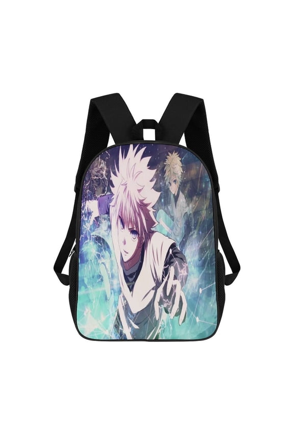 17in Hunter X Hunter Killua Lightning Backpack Cartoon School Bookbag Graphic Printed Laptop Backpack For Student Travel Hiking