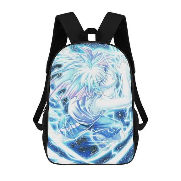 17in Hunter X Hunter Killua Lightning Backpack Cartoon School Bookbag Graphic Printed Laptop Backpack For Student Travel Hiking