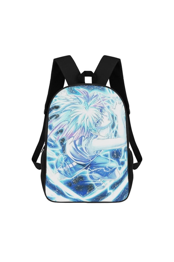 17in Hunter X Hunter Killua Lightning Backpack Cartoon School Bookbag Graphic Printed Laptop Backpack For Student Travel Hiking