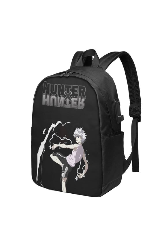 17in Hunter X Hunter Killua Lightning Backpack with Usb Charging Port Backpacks Portable