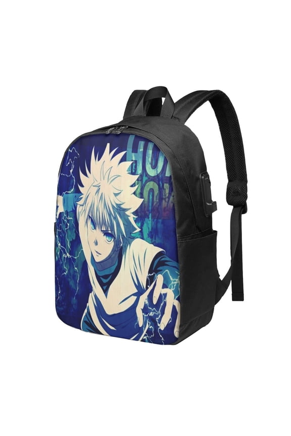 17in Hunter X Hunter Killua Lightning Backpack with Usb Charging Port Backpacks Portable