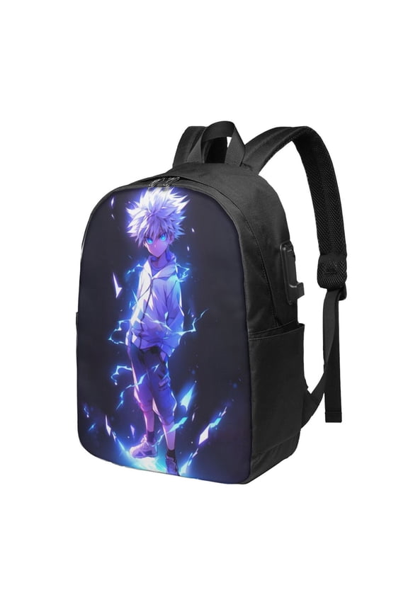 17in Hunter X Hunter Killua Lightning Backpack with Usb Charging Port Backpacks Portable
