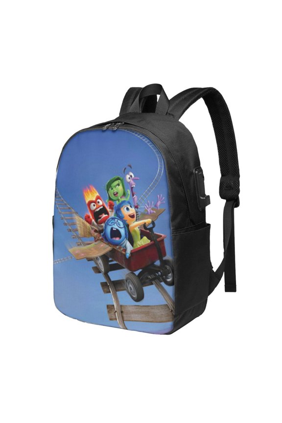 17in Inside O-u Backpack with Usb Charging Port Cute Cartoon Backpacks Portable Outdoor Travel