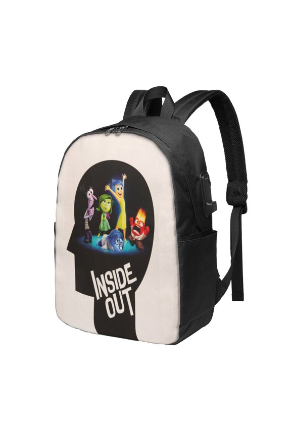 17in Inside O-u Backpack with Usb Charging Port Cute Cartoon Backpacks Portable Outdoor Travel