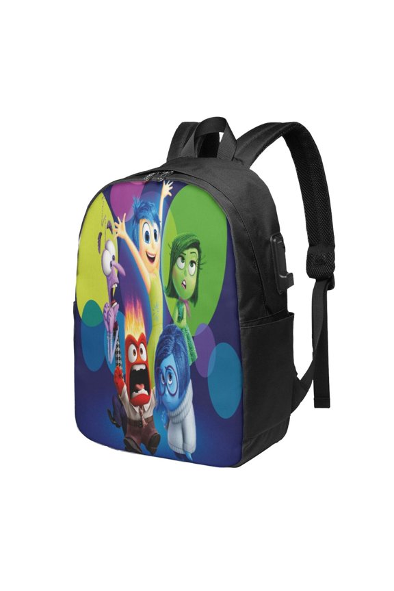 17in Inside O-u Backpack with Usb Charging Port Cute Cartoon Backpacks Portable Outdoor Travel