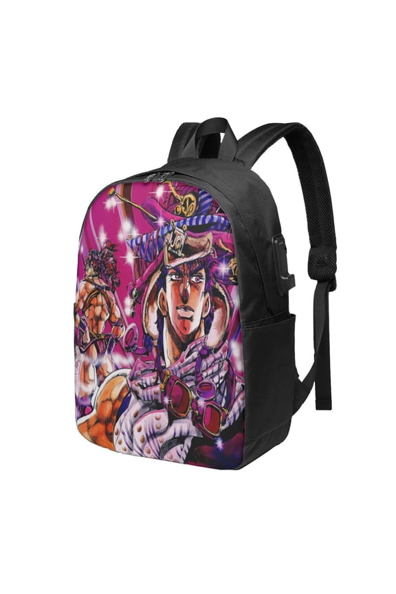 17in Jojo Bizarre Adventure Backpack with Usb Charging Port Backpacks Portable Outdoor Travel