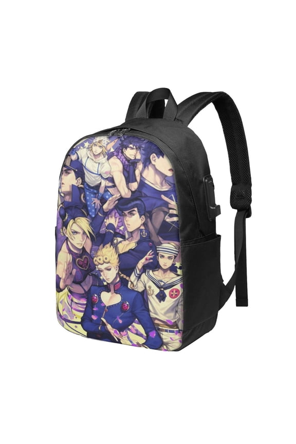 17in Jojo Bizarre Adventure Backpack with Usb Charging Port Backpacks Portable Outdoor Travel