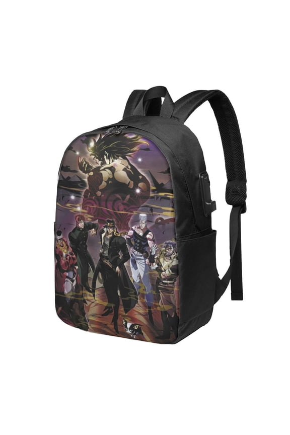 17in Jojo Bizarre Adventure Backpack with Usb Charging Port Backpacks Portable Outdoor Travel