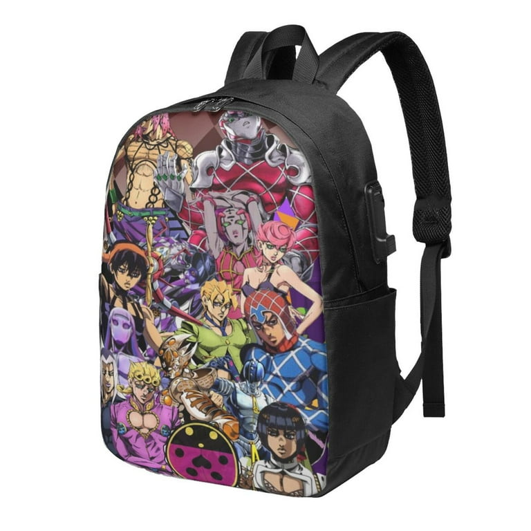バッグ Kartoon 17in Jojo Bizarre Adventure Backpack with Usb Charging Port