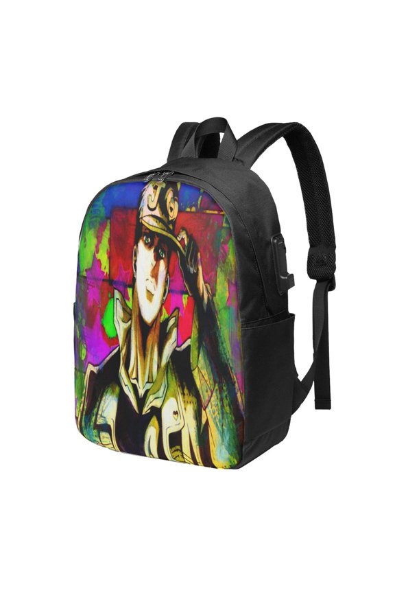 17in Jojo Bizarre Adventure Backpack with Usb Charging Port Backpacks Portable Outdoor Travel