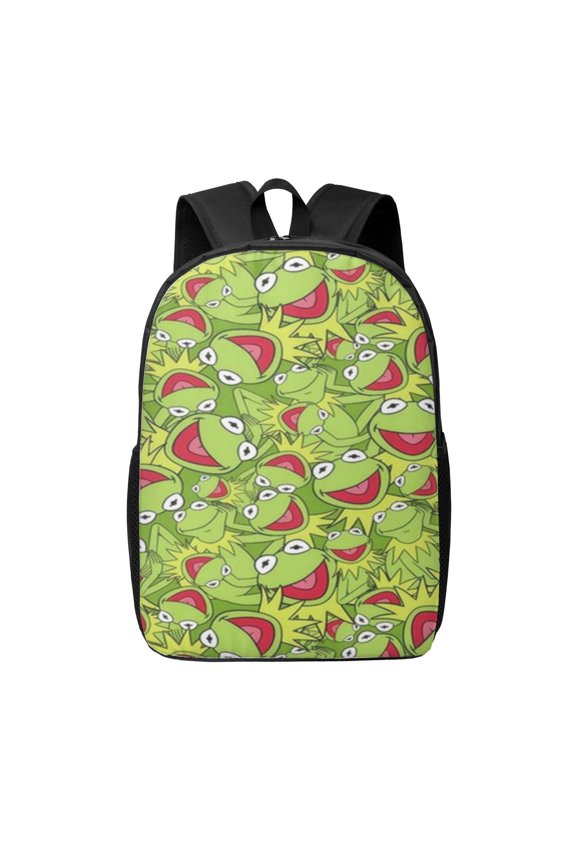 17in Ke-Rmit The Fro Backpack Cute Anime Large Capacity Multifunction Backpacks Lightweight Sports Travel Laptop Bag Daypack