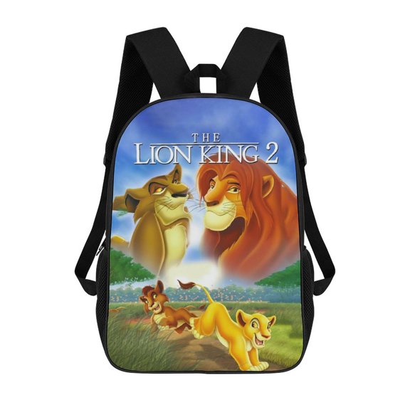 17in Lion Kin Backpack Cartoon School Bookbag Graphic Printed Laptop Backpack For Student Travel Hiking