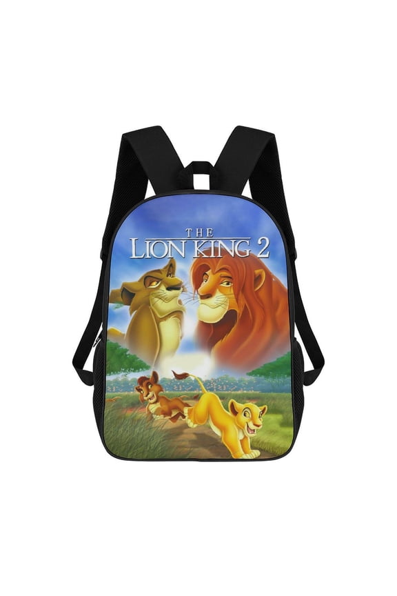 17in Lion Kin Backpack Cartoon School Bookbag Graphic Printed Laptop Backpack For Student Travel Hiking
