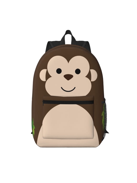 17in Lovely Monkey Monkey1 Monkey Backpacks Cute Cartoon Bags School Bookbag Daypack Outdoor Travel