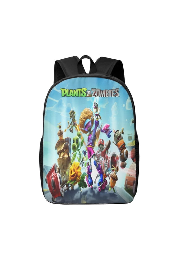 17in Plants vs Zombies Backpack Cute Anime Large Capacity Multifunction Backpacks Lightweight Sports Travel Laptop Bag Daypack