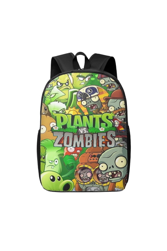 17in Plants vs Zombies Backpack Cute Anime Large Capacity Multifunction Backpacks Lightweight Sports Travel Laptop Bag Daypack