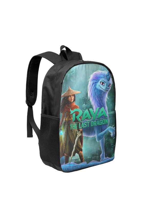 17in Raya and Last Drago Backpack Cute Anime Large Capacity Multifunction Backpacks Lightweight Sports Travel Laptop Bag Daypack
