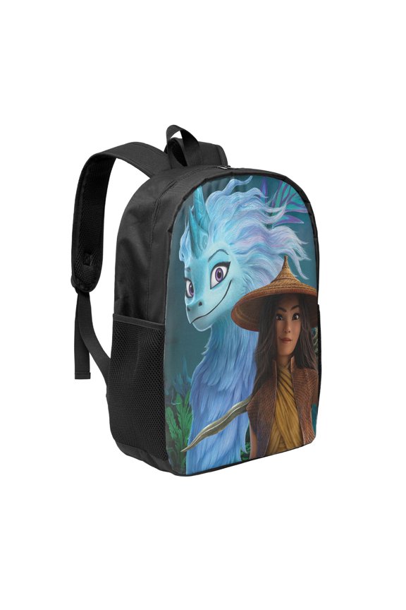 17in Raya and Last Drago Backpack Cute Anime Large Capacity Multifunction Backpacks Lightweight Sports Travel Laptop Bag Daypack