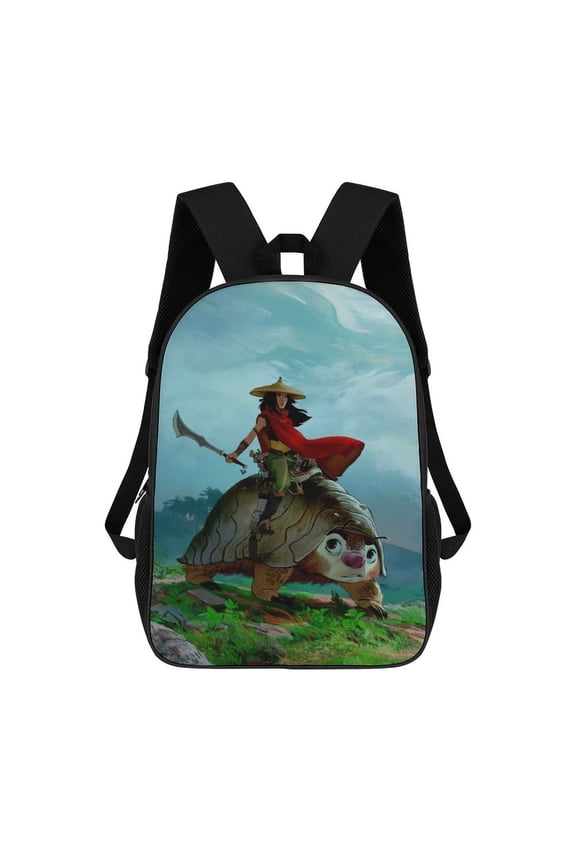 17in Raya and Last Drago Backpack Cartoon School Bookbag Graphic Printed Laptop Backpack For Student Travel Hiking