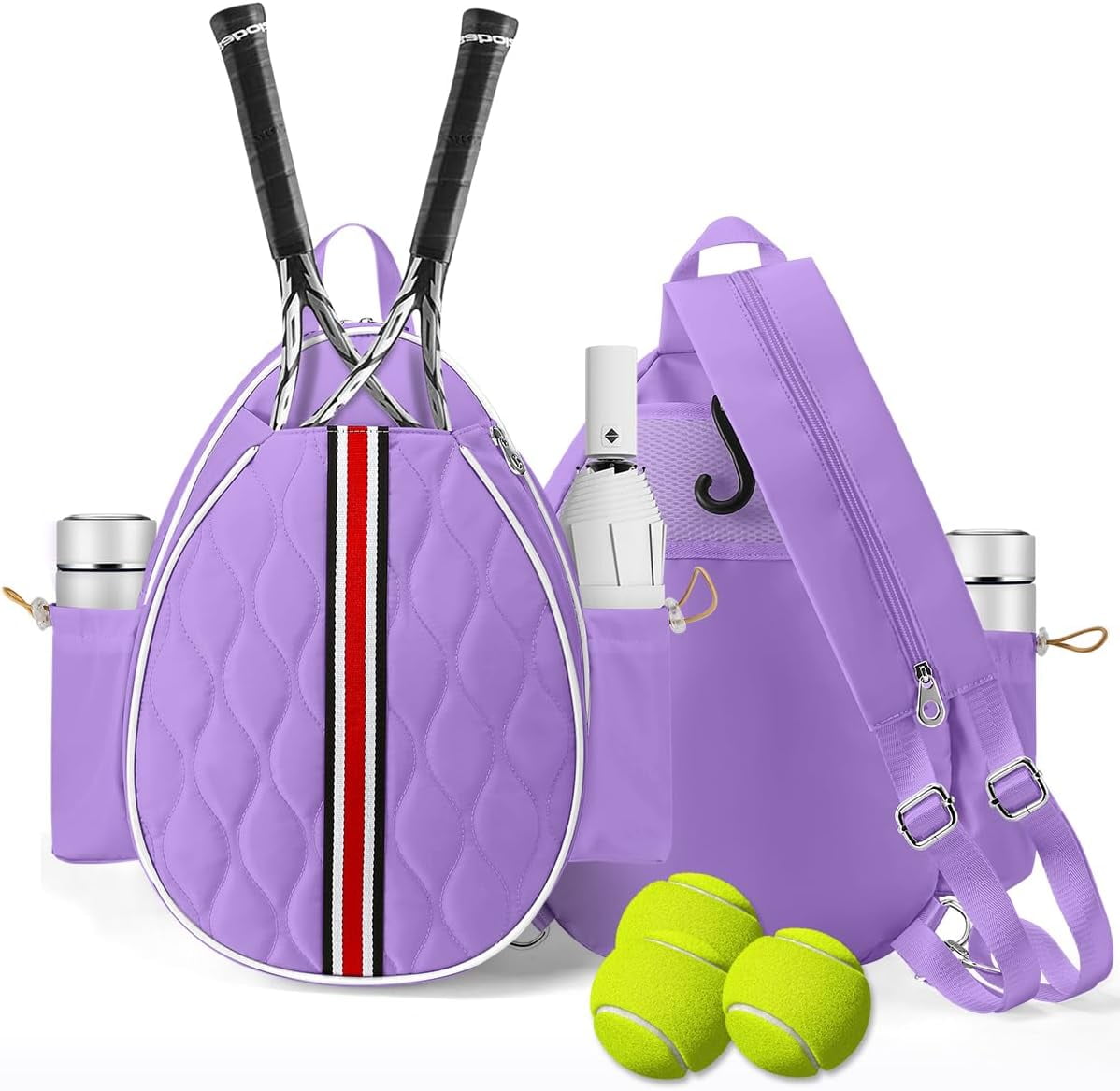 17in Tennis Backpack for 2 Rackets & Gear, Sports Bag with Wet/Dry Compartment, Unisex Backpack for Men and Women, Ideal Gift for Tennis & Pickleball