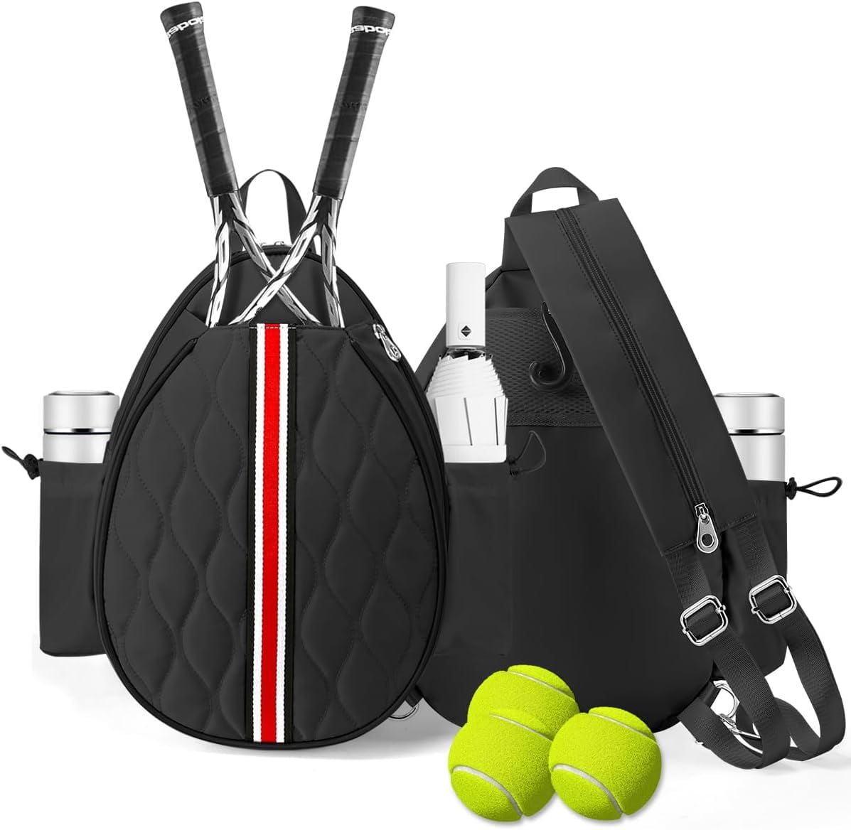 17in Tennis Backpack for 2 Rackets & Gear, Sports Bag with Wet/Dry Compartment, Unisex Backpack for Men and Women, Ideal Gift for Tennis & Pickleball