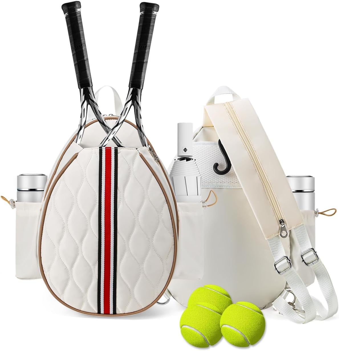 17in Tennis Backpack for 2 Rackets & Gear, Sports Bag with Wet/Dry Compartment, Unisex Backpack for Men and Women, Ideal Gift for Tennis & Pickleball