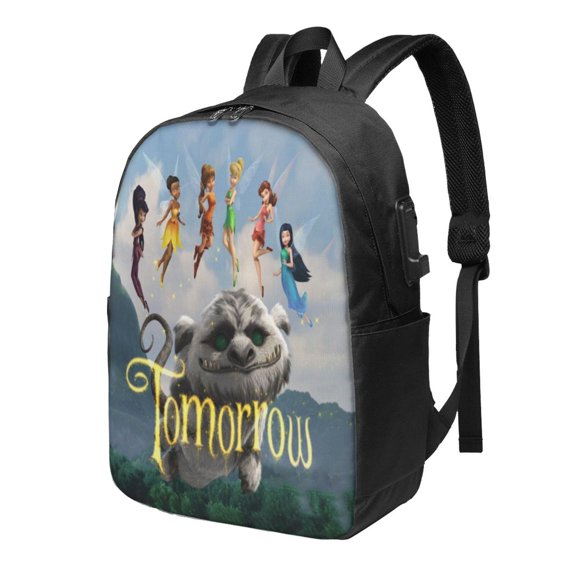 17in Tinker-bel Legend of the Never Beast Backpack with Usb Charging Port Backpacks Portable