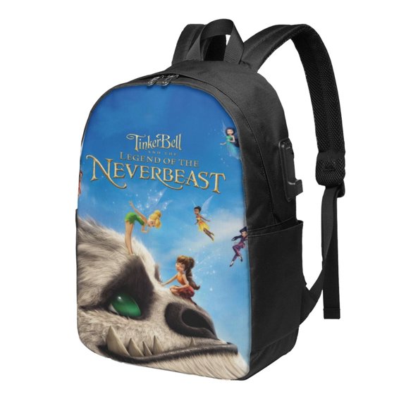 17in Tinker-bel Legend of the Never Beast Backpack with Usb Charging Port Backpacks Portable