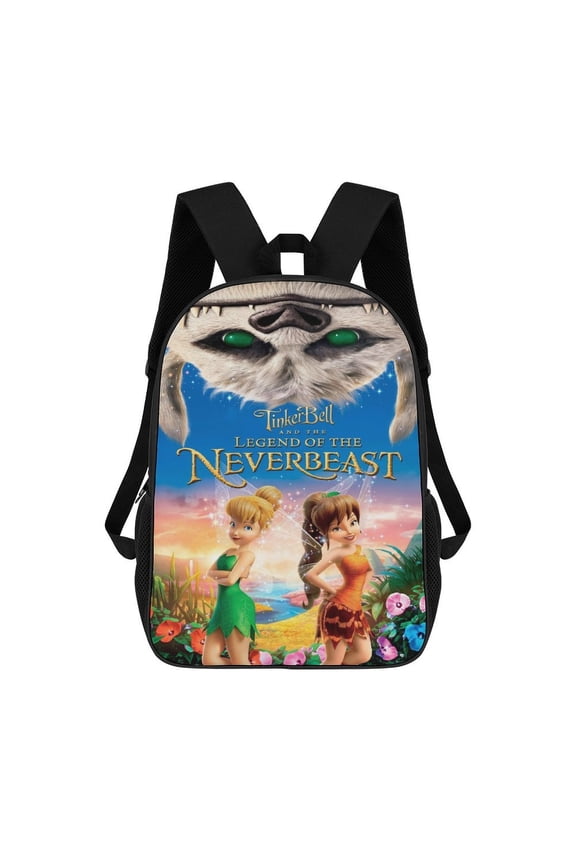 17in Tinker-bel Legend of the Never Beast Backpack Cartoon School Bookbag Graphic Printed Laptop Backpack For Student Travel Hiking