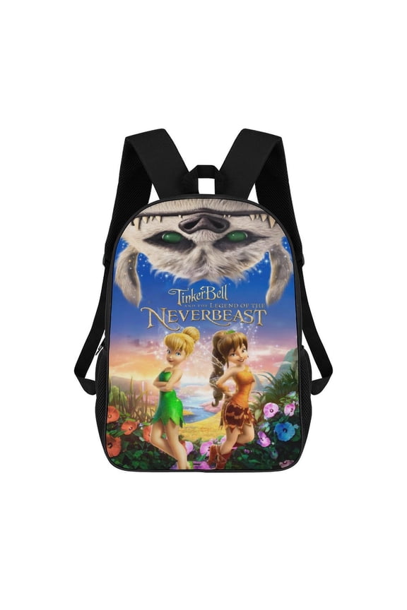 17in Tinker-bel Legend of the Never Beast Backpack Cartoon School Bookbag Graphic Printed Laptop Backpack For Student Travel Hiking