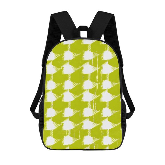 17in To Basic Backpack Scalability Good Wrinkle Resistance Adjustable Shoulder Straps Versatility Chartreuse Retro Houndstooth Hand-drawn Sketch_1