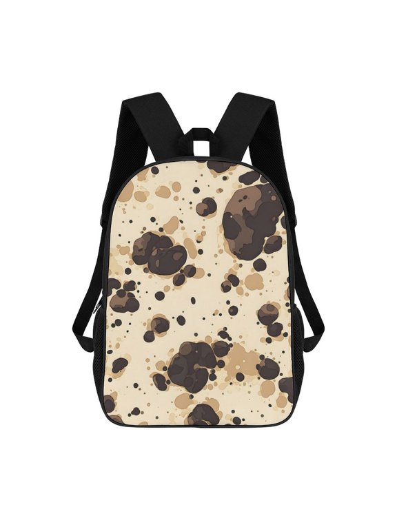 17in To Basic Backpack Scalability Good Wrinkle Resistance Adjustable Shoulder Straps Versatility Milk Cow Print Style Sienna_1