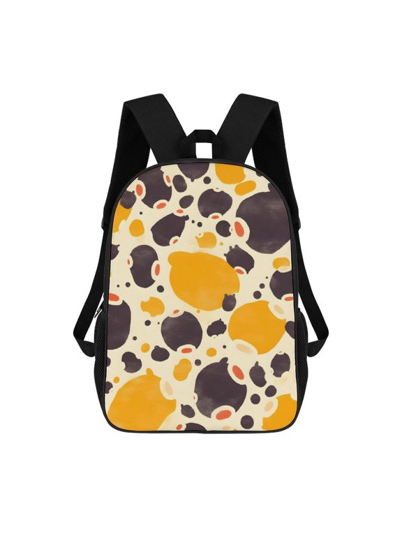 17in To Basic Backpack Scalability Good Wrinkle Resistance Adjustable Shoulder Straps Versatility Milk Cow Print Style Sienna_3